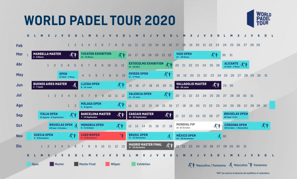 calendario wpt 2020